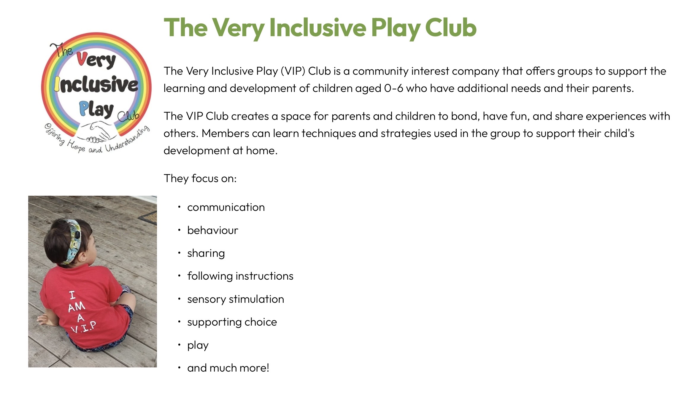 Very Inclusive Play Club