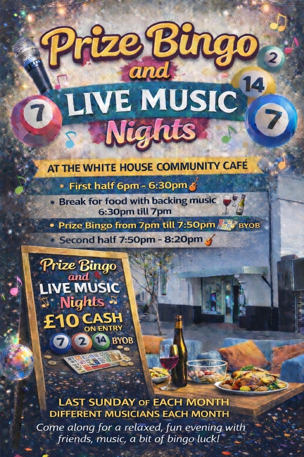 Prize bingo/live music nights logo