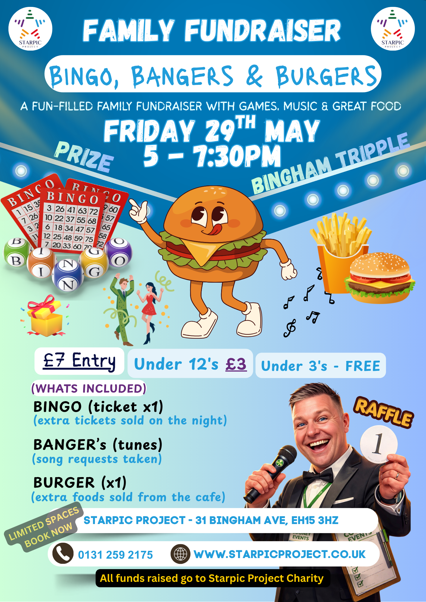 Family Fundraiser Bingo, Bangers & Burgers