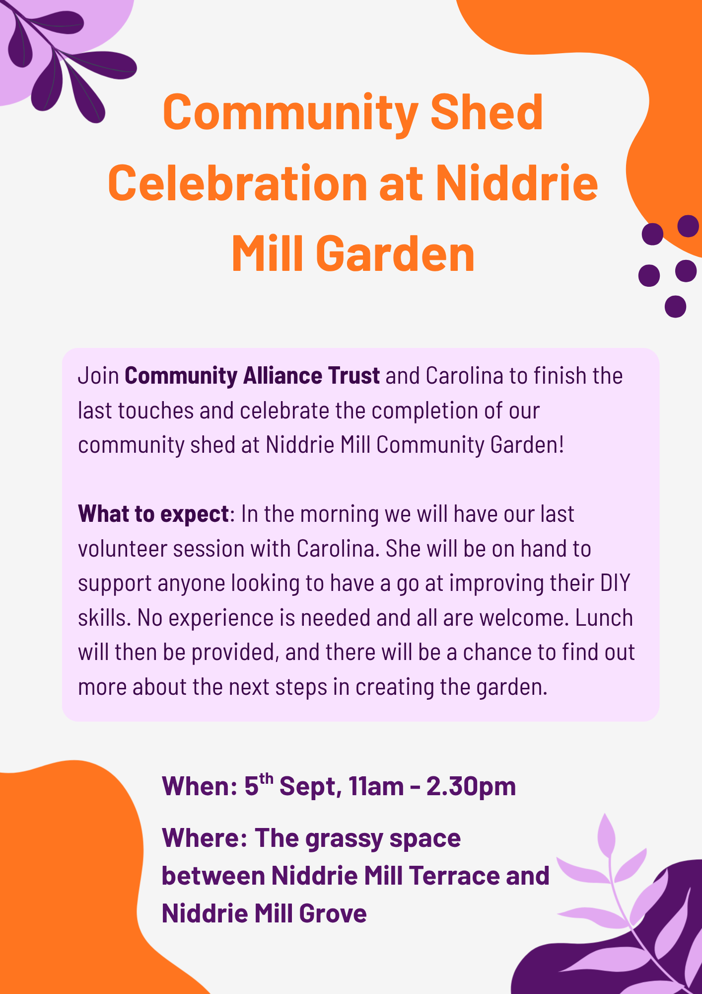 Niddrie Mill Community Garden Shed Celebration